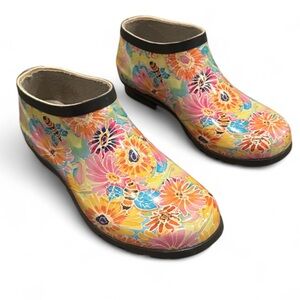 Nomad Drip lii Sunshine Infused Yellow Multi Floral Rubber Rain Boot Size 8